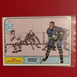 Tim Horton 1968-69 Topps #123 Vintage Toronto Maple Leafs Hockey Card